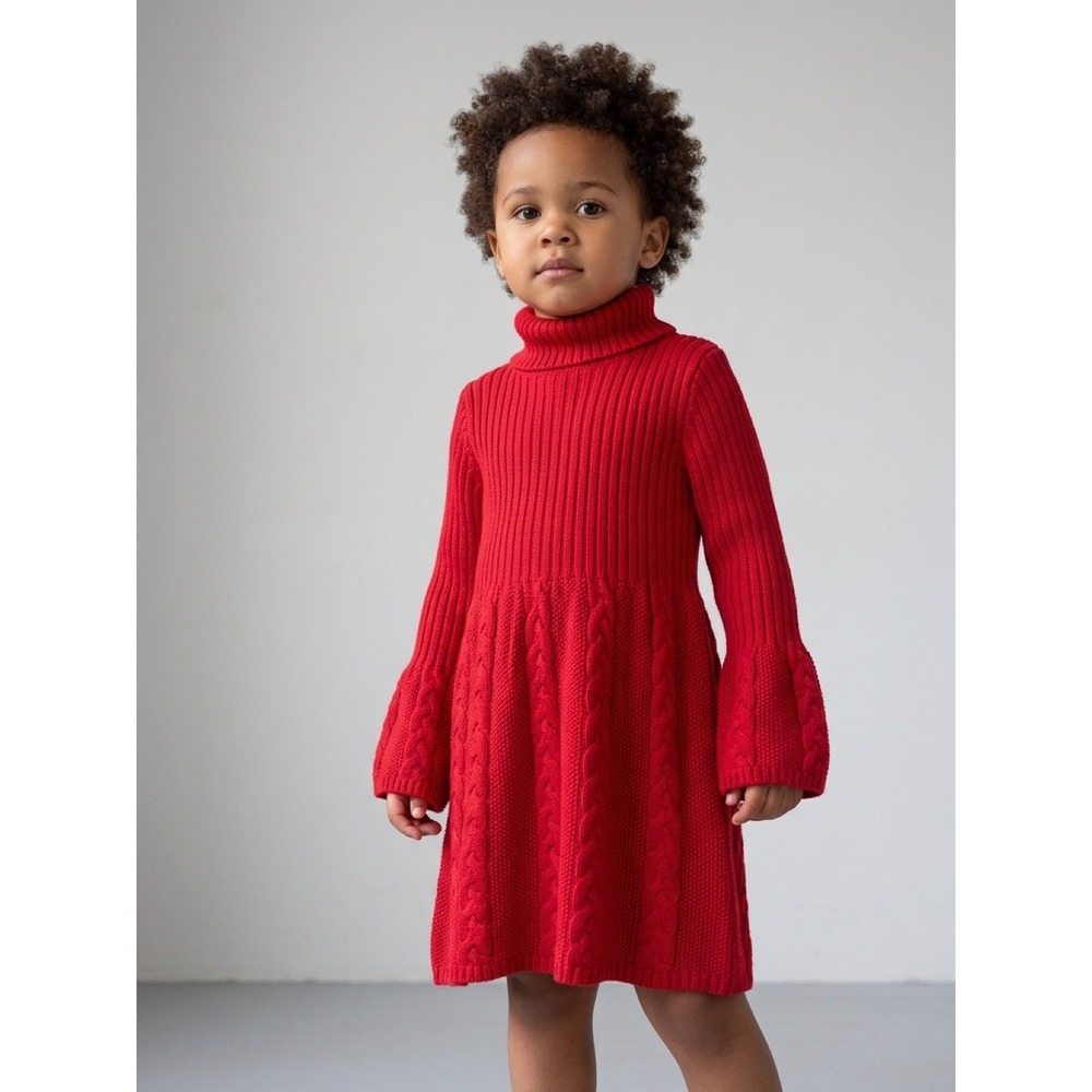 Lulurain Girls Cotton Cable Knit Preppy Old Money Fisherman Sweater Dress 8